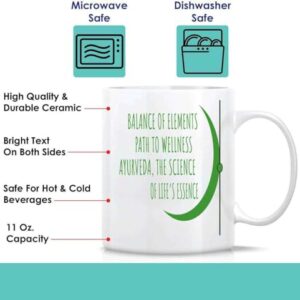 Humorous Gift Health Conscious Gifts Featuring Ayurvedic Elements, for Mother's Day Surprise for Aunt - Ayurveda Medicine Quote on Gray & Men Women Cotton 11 Oz White Ceramic Coffee Mug