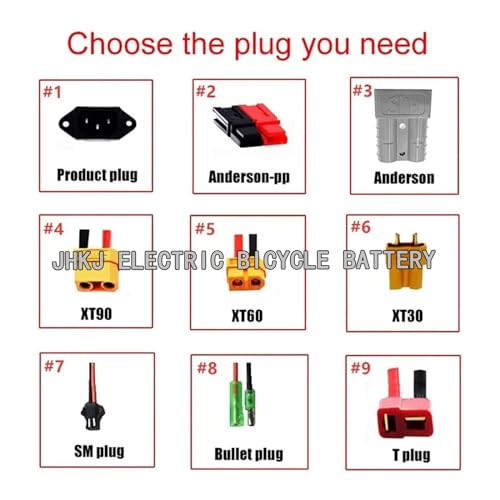 JHKJ E-Bike Battery 36V 10Ah 12AH 15Ah 20AH Electric Bike Lithium Battery Ebike Battery 36 Volt Bike Battery with Charger Compatible with All Electric Bikes,T Plug,20AH