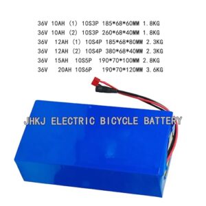 JHKJ E-Bike Battery 36V 10Ah 12AH 15Ah 20AH Electric Bike Lithium Battery Ebike Battery 36 Volt Bike Battery with Charger Compatible with All Electric Bikes,T Plug,20AH