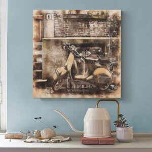 ESyem Posters Vintage Poster Old Motorcycle Fireplace Poster Abstract Painting Art Poster Canvas Art Poster And Wall Art Picture Print Modern Family Bedroom Decor 24x24inch(60x60cm) Unframe-style