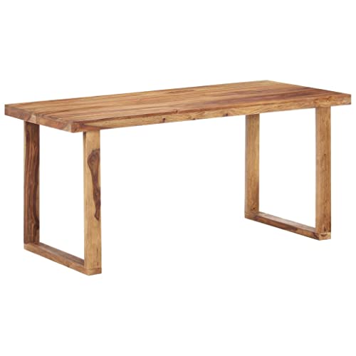 QJBSAVVA Dining Table 63"x31.5"x29.9" Solid Sheesham Wood,Round bar Table KitchenTable CocktailTable High Table Suitable for Living Room, Kitchen, Backyard, Wedding