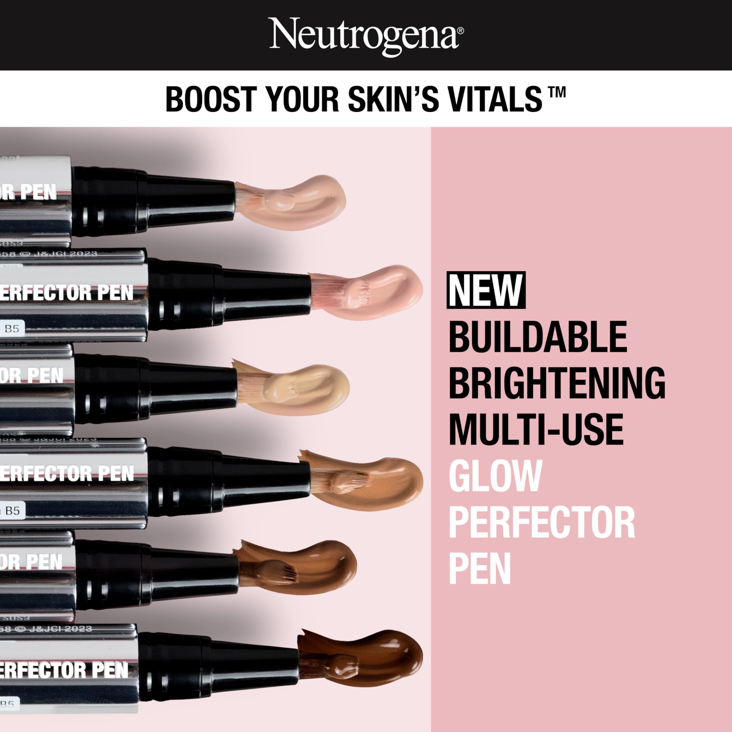 Neutrogena Healthy Skin Glow Perfector Pen, Lightweight Brightening Concealer Pen with Pro-Vitamin B5 & Vitamin E to Brighten Darkness & Dullness for a Natural, Radiant Highlight, Neutral 1oz