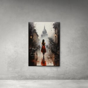 Framed Abstract city landscape Canvas Wall Art, Nature Prints Modern Home Artwork for Living Room, Nature Abstract city landscape Wall Art, Modern Living Room Decor, Abstract city landscape Wall Art