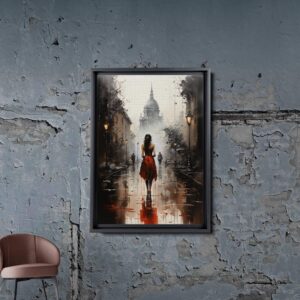 Framed Abstract city landscape Canvas Wall Art, Nature Prints Modern Home Artwork for Living Room, Nature Abstract city landscape Wall Art, Modern Living Room Decor, Abstract city landscape Wall Art