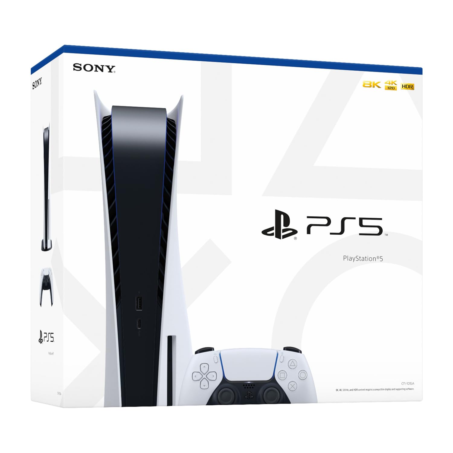 PlayStation 5 Enhanced Storage 1.8TB Disc Version Console - PS5 Disc Console with 1.8TB Ultra-High Speed PCIe Gen 4 NVNe SSD, DS Controller, Case, White, with GOW Voucher