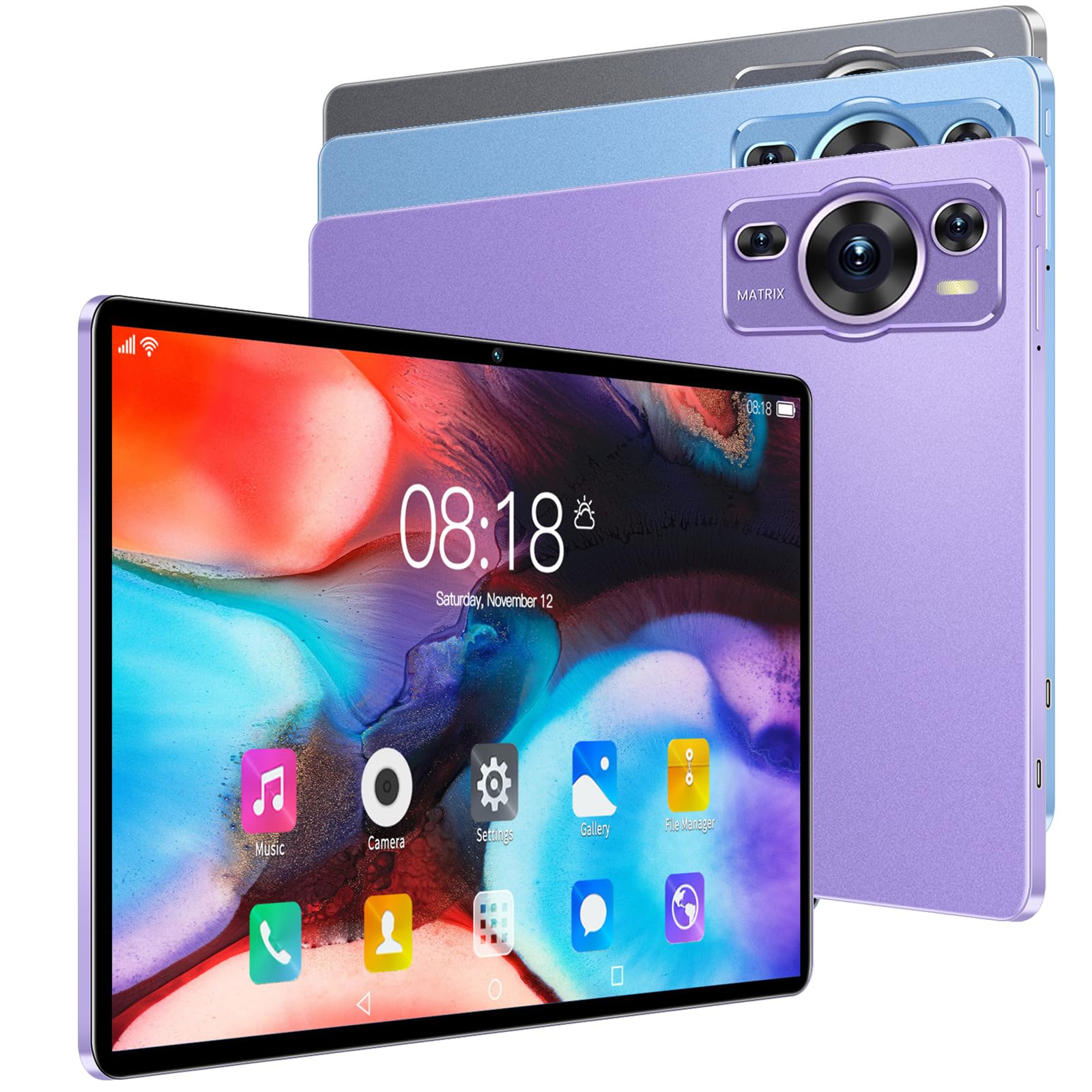 kcavykas Upgraded 10.1-Inch Tablet Computer 10 Core 2+32g Android Ultra-Thin HD Screen Learning Game Video Office Tablet Supports Double Sim Communication Function,8000mah Battery (Purple)