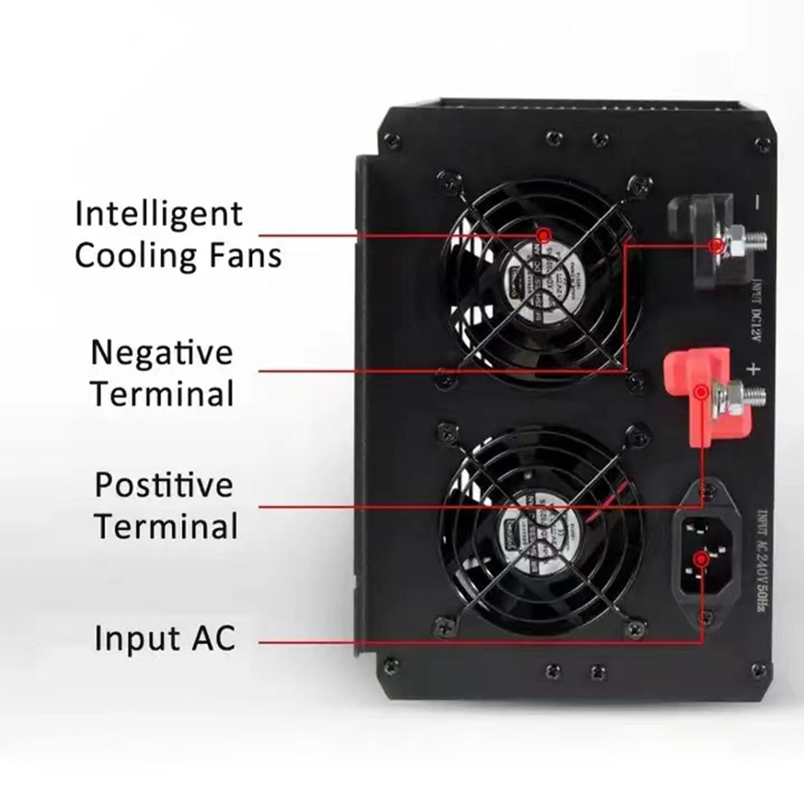 Sine Wave Car Inverter 1500W Home Solar Inverter with UPS with Charging LCD Display Supports Lithium Battery