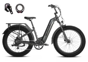 velowave electric bike 26" fat tire ebike electric bike for adults with 750w(peak 1000w) brushless motor 48v 15ah removable lg cell battery step-thru e bike shimano 7-speed with lock& bell
