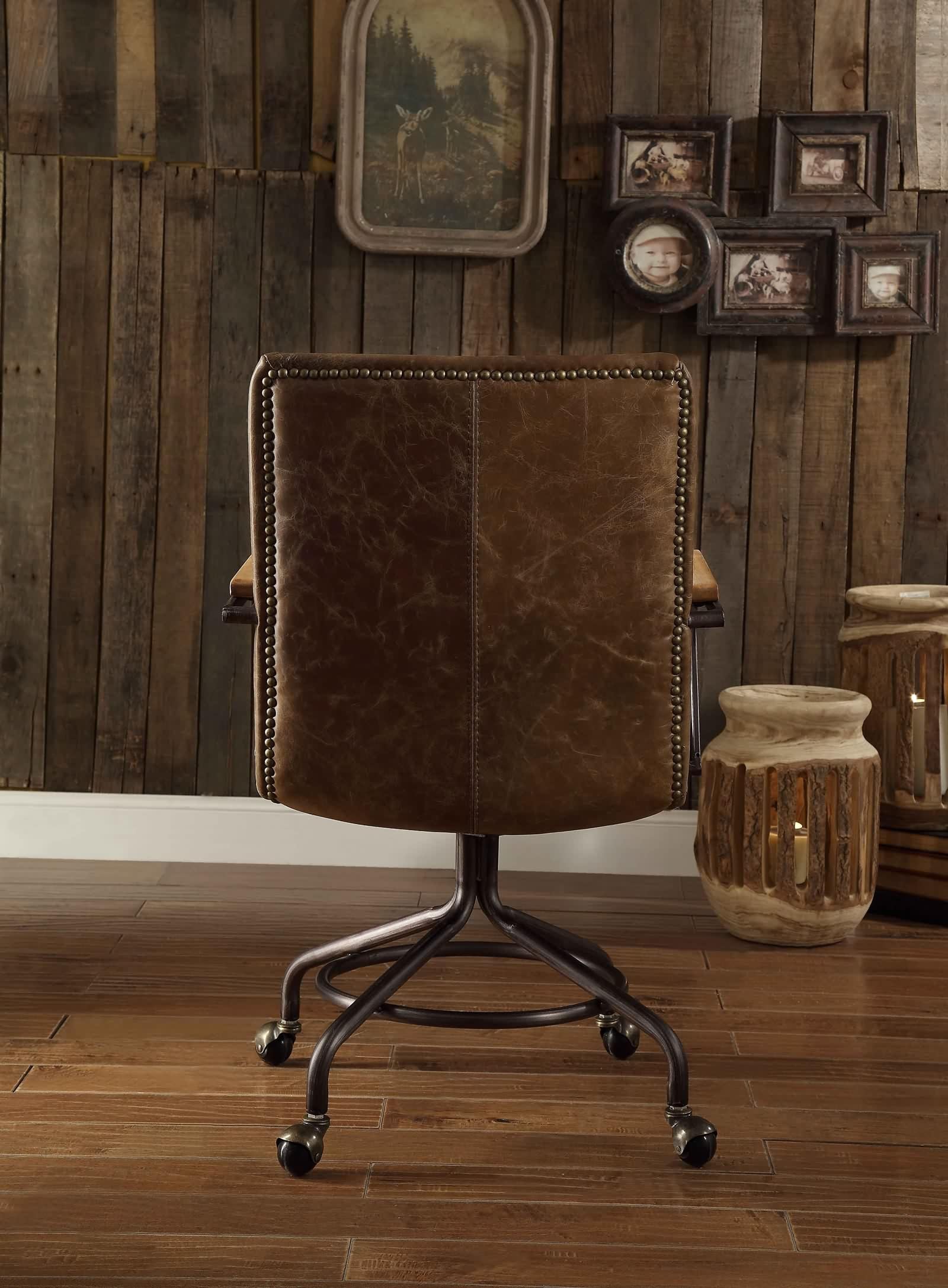 Daesar Office Chair in Vintage Whiskey Top Grain Leather