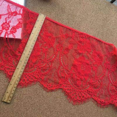 6 Yards 10 Inch Wide Flower Eyelashes Lace Fabric-Thin Lace Fabric-Embroidered Lace Fabric by the Yard-Lace Fabric for Dresses-Eyelash Lace Trim for Sewing Craft Decoration Wedding Curtain Table Cloth