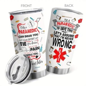 I Am Paramedic Mug Glass Gift For Friends Tumbler 20 Oz Hot Or Iced Water Tea Coffee Stainless Steel Insulated VacuumCocktail, Tumbler Cup Mug Vacuum Gift Birthday Christmas