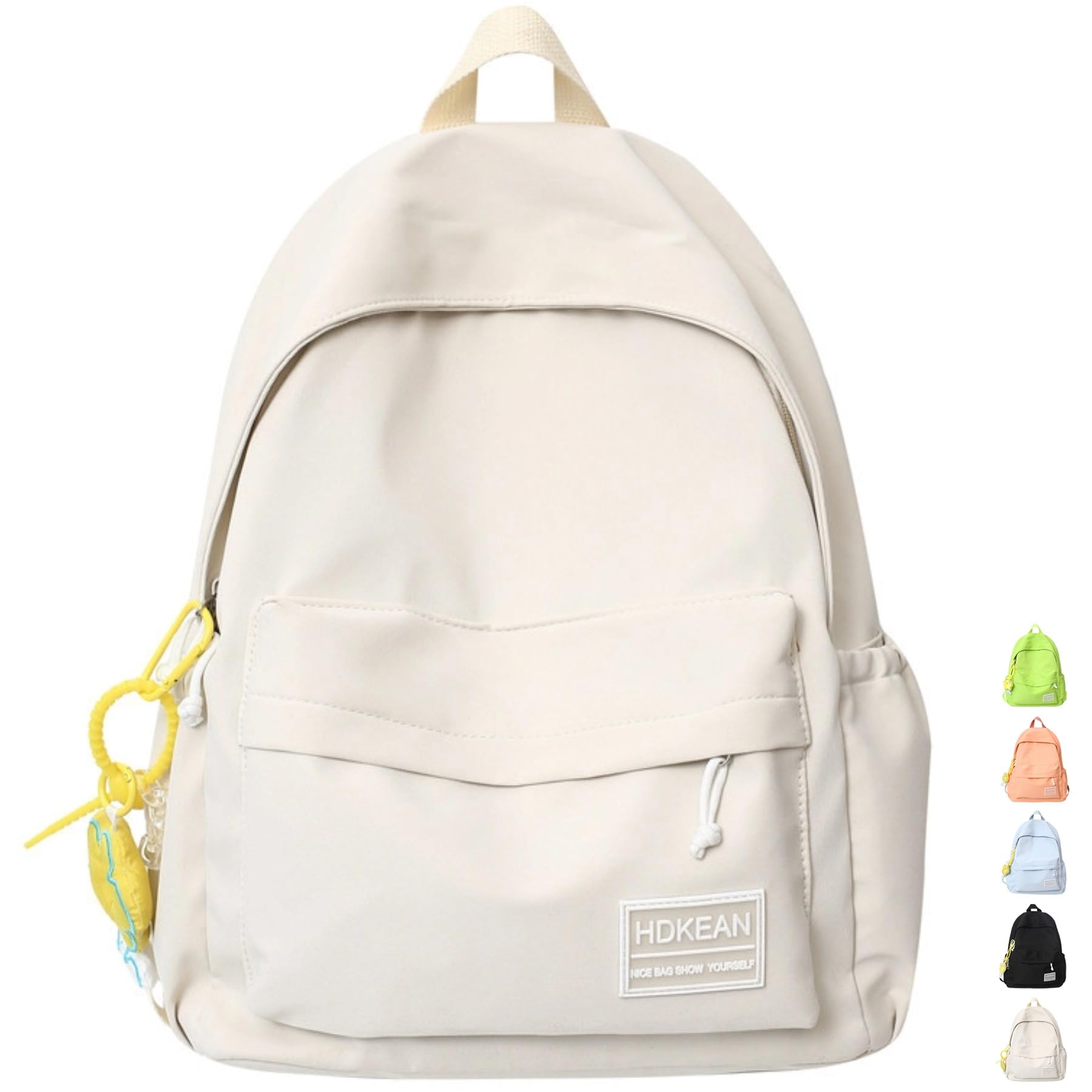 iwhgrmp Kawaii Backpacks Cute Aesthetic Backpack Trendy Lightweight Laptop Travel Backpacks Casual Daypack Street Backpack (White)