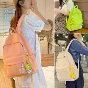 iwhgrmp Kawaii Backpacks Cute Aesthetic Backpack Trendy Lightweight Laptop Travel Backpacks Casual Daypack Street Backpack (White)