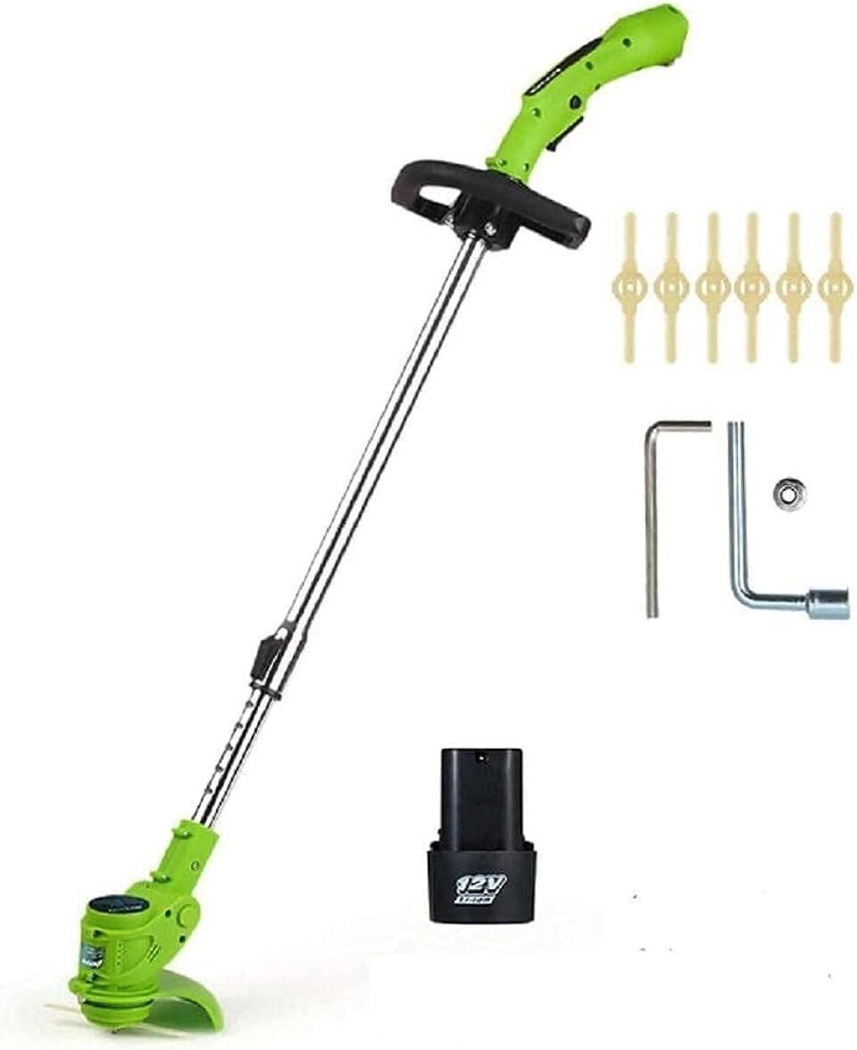 Handheld Cordless Grass Trimmer 12V/24V Adjustable Electric Lawn Mower Garden Pruning Cutter Power Garden Tools-12V-1 Battery