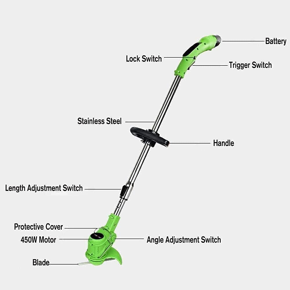 Handheld Cordless Grass Trimmer 12V/24V Adjustable Electric Lawn Mower Garden Pruning Cutter Power Garden Tools-12V-1 Battery