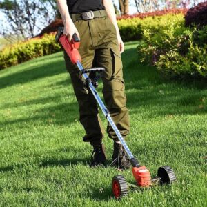 Handheld Cordless String Trimmer Small Household Lawn Mower Electric Grass Cutter Retractable Rod Equipped with Lithium Battery Charger (Size : Battery*1)