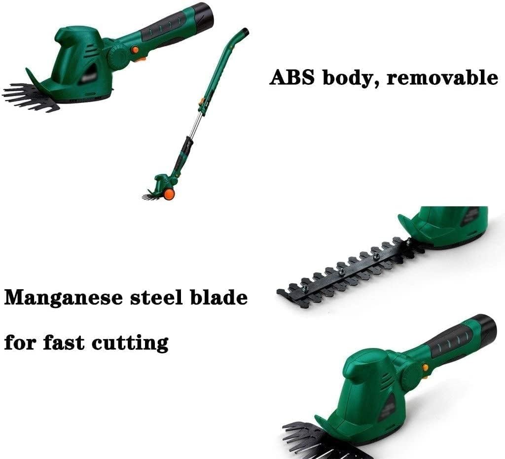 Handheld Grass Trimmer Cordless String Trimmer Small Household Electric Lawn Mower Multifunctional Weeder Retractable Rod 10.8V/2.0Ah Lithium Battery