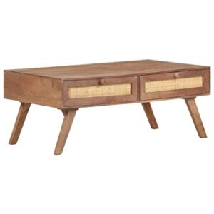 qjbsavva coffee table 39.4"x23.6"x15.7" solid mango wood,entrance table tray tables center table low table suitable for meeting rooms, reception rooms, offices