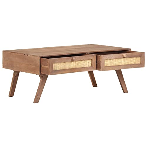 QJBSAVVA Coffee Table 39.4"x23.6"x15.7" Solid Mango Wood,Entrance Table Tray Tables Center Table Low Table Suitable for Meeting Rooms, Reception Rooms, Offices