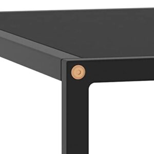 QJBSAVVA Coffee Table Black with Black Glass 31.5"x31.5"x13.8",Bedside Tables Side Tables End Tables Entrance Tables Suitable for Meeting Rooms, Reception Rooms, Offices