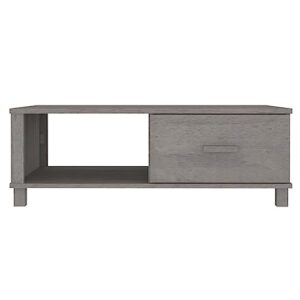 QJBSAVVA Coffee Table HAMAR Light Gray 39.4"x21.7"x13.8" Solid Wood Pine,Living Room Furniture Side Tables Narrow Bedside Tables Suitable for Meeting Rooms, Reception Rooms, Offices