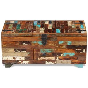 QJBSAVVA Coffee Table Box Chest Solid Reclaimed Wood 31.5"x15.7"x13.8",Living Room Furniture Side Tables Narrow Bedside Tables Suitable for Meeting Rooms, Reception Rooms, Offices