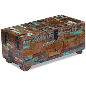 QJBSAVVA Coffee Table Box Chest Solid Reclaimed Wood 31.5"x15.7"x13.8",Living Room Furniture Side Tables Narrow Bedside Tables Suitable for Meeting Rooms, Reception Rooms, Offices