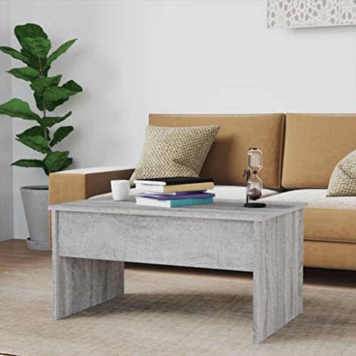 QJBSAVVA Coffee Table Gray Sonoma 31.5"x19.9"x16.3" Engineered Wood,Nightstand Industrial Tables Side Tables Sofa Table Suitable for Meeting Rooms, Reception Rooms, Offices