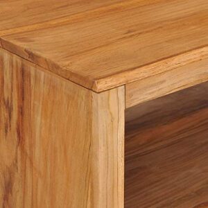 QJBSAVVA Coffee Table 31.5"x31.5"x15.7" Solid Teak Wood,Center Table Low Table Folding Table Entrance Table Suitable for Meeting Rooms, Reception Rooms, Offices