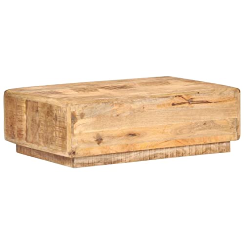 QJBSAVVA Coffee Table 35.4"x23.6"x11.4" Rough Mango Wood,Bedside Tables Side Tables End Tables Entrance Tables Suitable for Meeting Rooms, Reception Rooms, Offices