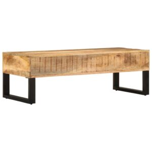 QJBSAVVA Coffee Table 43.3"x19.7"x15" Solid Mango Wood,Entrance Table Tray Tables Center Table Low Table Suitable for Meeting Rooms, Reception Rooms, Offices