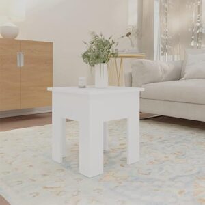 QJBSAVVA Coffee Table White 15.7"x15.7"x16.5" Engineered Wood,Floor Standing Table Table for Living Room Cocktail Table Suitable for Meeting Rooms, Reception Rooms, Offices