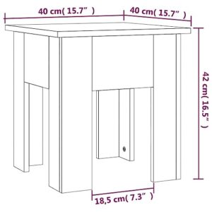 QJBSAVVA Coffee Table White 15.7"x15.7"x16.5" Engineered Wood,Floor Standing Table Table for Living Room Cocktail Table Suitable for Meeting Rooms, Reception Rooms, Offices