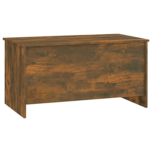 QJBSAVVA Coffee Table Smoked Oak 40.2"x21.9"x20.7" Engineered Wood,Nightstand Industrial Tables Side Tables Sofa Table Suitable for Meeting Rooms, Reception Rooms, Offices