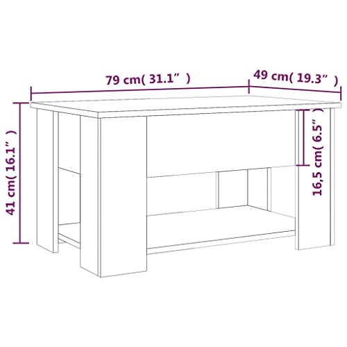 QJBSAVVA Coffee Table White 31.1"x19.3"x16.1" Engineered Wood,Nightstand Industrial Tables Side Tables Sofa Table Suitable for Meeting Rooms, Reception Rooms, Offices