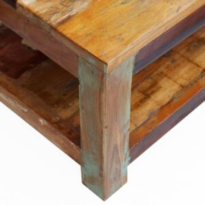 QJBSAVVA Coffee Table Solid Reclaimed Wood 35.4"x17.7"x13.8",Entrance Table Tray Tables Center Table Low Table Suitable for Meeting Rooms, Reception Rooms, Offices