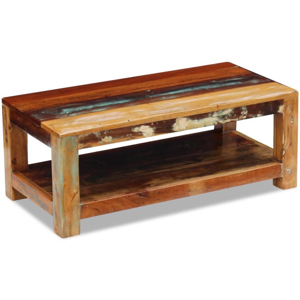 QJBSAVVA Coffee Table Solid Reclaimed Wood 35.4"x17.7"x13.8",Entrance Table Tray Tables Center Table Low Table Suitable for Meeting Rooms, Reception Rooms, Offices