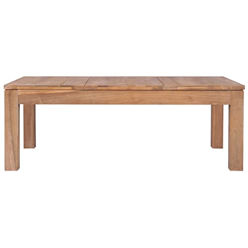 QJBSAVVA Coffee Table Solid Teak Wood with Natural Finish 43.3"x23.6"x15.7",Wood Center Table Low Table TV Stand Sofa Table Suitable for Meeting Rooms, Reception Rooms, Offices