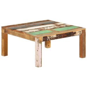 qjbsavva coffee table 31.5"x31.5"x15.7" solid reclaimed wood,wood center table low table tv stand sofa table suitable for meeting rooms, reception rooms, offices