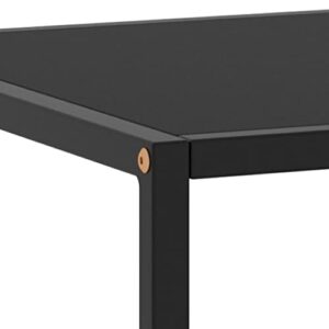 QJBSAVVA Coffee Table Black with Black Glass 47.2"x19.7"x13.8",Bedside Tables Side Tables End Tables Entrance Tables Suitable for Meeting Rooms, Reception Rooms, Offices