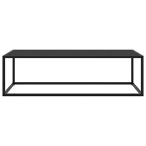 QJBSAVVA Coffee Table Black with Black Glass 47.2"x19.7"x13.8",Bedside Tables Side Tables End Tables Entrance Tables Suitable for Meeting Rooms, Reception Rooms, Offices