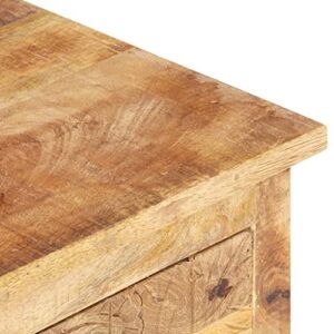 QJBSAVVA Coffee Table 39.4"x21.7"x15.7" Rough Mango Wood,Center Table Low Table Folding Table Entrance Table Suitable for Meeting Rooms, Reception Rooms, Offices