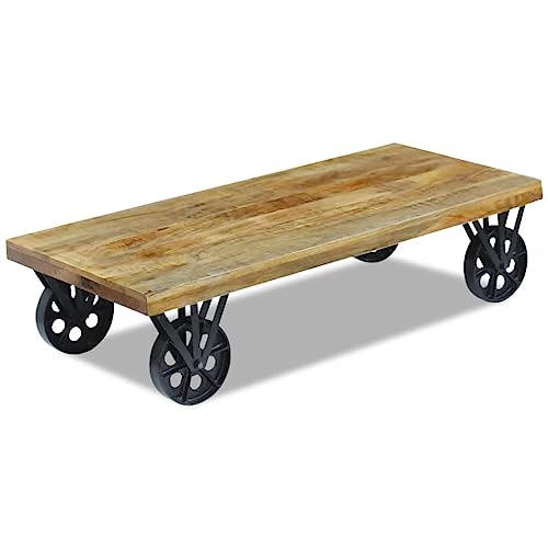 QJBSAVVA Coffee Table Mango Wood 47.2"x23.6"x11.8",Entrance Table Tray Tables Center Table Low Table Suitable for Meeting Rooms, Reception Rooms, Offices