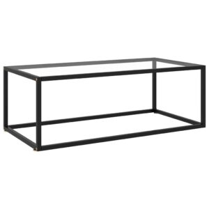 qjbsavva coffee table black with tempered glass 39.4"x19.7"x13.8",bedside tables side tables end tables entrance tables suitable for meeting rooms, reception rooms, offices