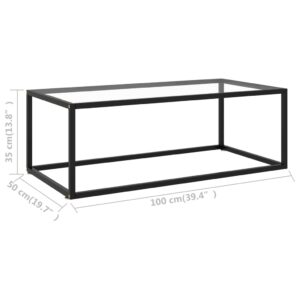 QJBSAVVA Coffee Table Black with Tempered Glass 39.4"x19.7"x13.8",Bedside Tables Side Tables End Tables Entrance Tables Suitable for Meeting Rooms, Reception Rooms, Offices