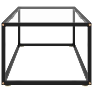 QJBSAVVA Coffee Table Black with Tempered Glass 39.4"x19.7"x13.8",Bedside Tables Side Tables End Tables Entrance Tables Suitable for Meeting Rooms, Reception Rooms, Offices