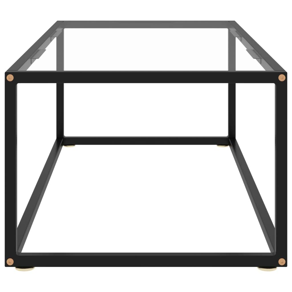 QJBSAVVA Coffee Table Black with Tempered Glass 39.4"x19.7"x13.8",Bedside Tables Side Tables End Tables Entrance Tables Suitable for Meeting Rooms, Reception Rooms, Offices