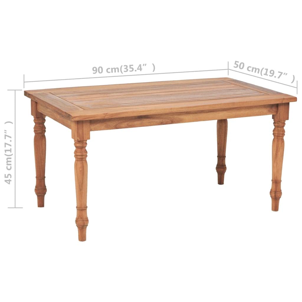 QJBSAVVA Batavia Coffee Table Teak 35.4"x19.7"x17.7",Entrance Table Tray Tables Center Table Low Table Suitable for Meeting Rooms, Reception Rooms, Offices