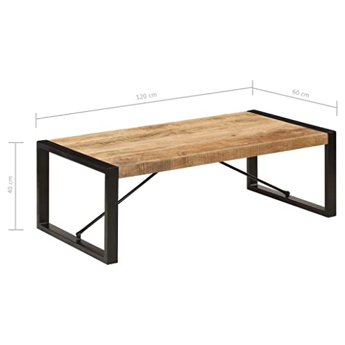 QJBSAVVA Coffee Table 47.2"x23.6"x15.7" Solid Mango Wood,Entrance Table Tray Tables Center Table Low Table Suitable for Meeting Rooms, Reception Rooms, Offices