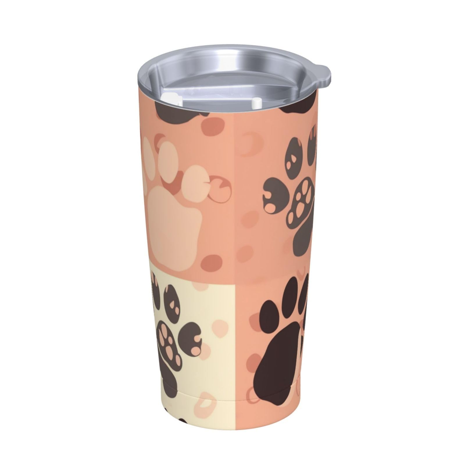 Cute Cat Paw print 20 oz Stainless Steel Tumbler With Lid And Straw Insulated Coffee Cup Portable Travel Mug For Cold And Hot Drinks